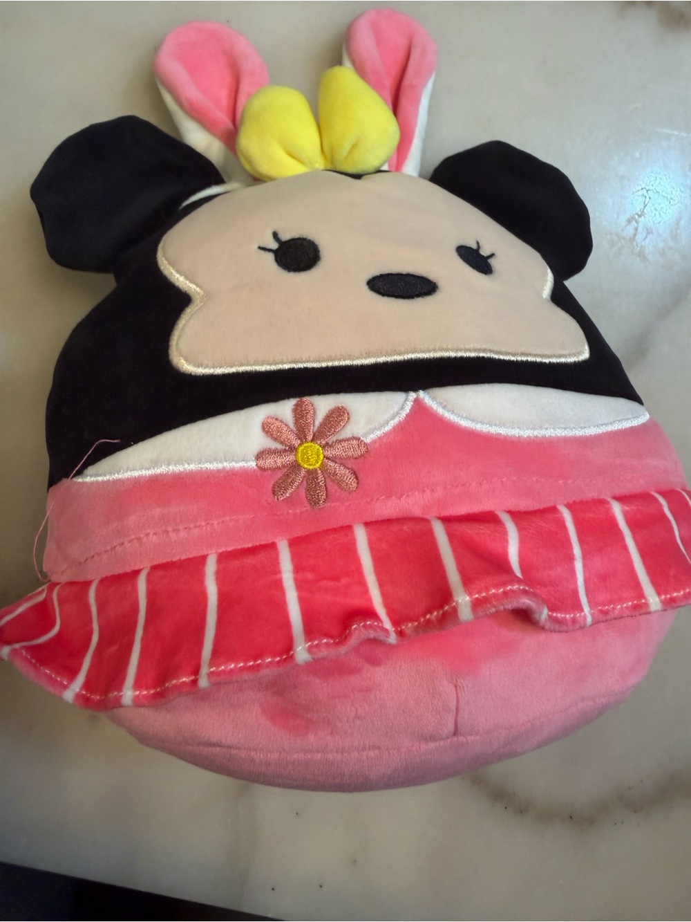 Disney Pink and Black Minnie Bunny Plush Pillow
